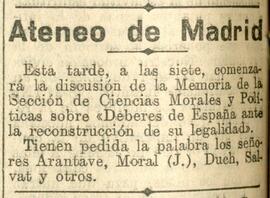 1930-06-06. Memoria de la Sección de Ciencias Morales y Políticas. El Liberal (Madrid)