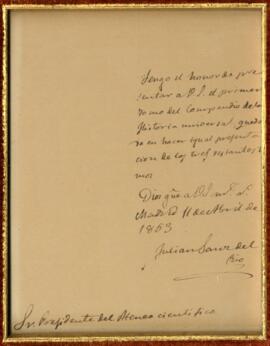 1853-04-11. Carta de Julián Sanz del Río