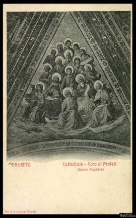 Tarjeta postal del fresco del Coro de los Profetas de Fra Angelico en la Catedral de Orvieto, Cat...