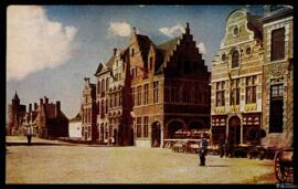 Tarjeta postal oficial de la Exposición Internacional de Amberes de 1930 con imagen de la "V...