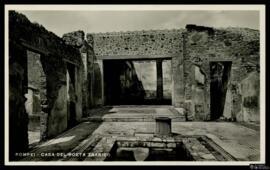 Tarjeta postal de vista interior del Atrium de la Casa del Poeta Trágico o Casa Homérica de Pompe...