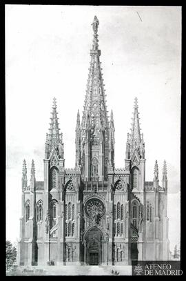 Exterior de una catedral. (Dibujo de Enrique María Repullés y Vargas. Madrid, 1899)