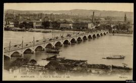 Tarjeta postal de vista panorámica del Pont de Pierre de Burdeos editada por Lévy Fils et Cie. en...