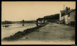 Tarjeta postal de vista panorámica del río Loira y la comuna de Saint-Léger-des-Vignes en Decize ...