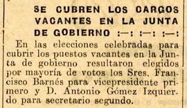 1931-11-13. Elecciones a cargos vacantes de la Junta de Gobierno. El Liberal (Madrid)