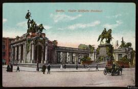 Tarjeta postal a color del Monumento escultórico al Káiser Guillermo I o Kaiser Wilhelm Denkmal e...