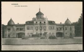 Tarjeta postal de vista exterior del Castillo Belvedère en Weimar editada por el Verlag von Zedle...