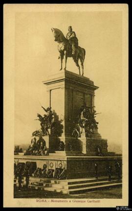 Tarjeta postal del Monumento ecuestre a Giuseppe Garibaldi en la Piazza Gianicolo de Roma editada...