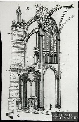 Alzado de un detalle de la Catedral de Amiens, donde se aprecia su estructura ojival