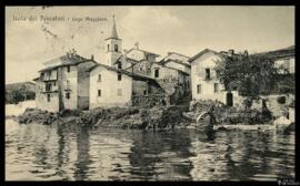 Tarjeta postal de vista exterior en la Isola dei Pescatori del Lago Mayor de Italia editada por B...