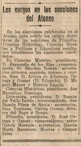 1930-03-28. Resultado de las elecciones a cargos de Secciones. El Liberal (Madrid)