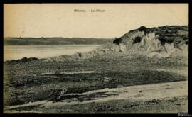 Tarjeta postal de vista del paisaje de la Playa de Hillion editada por M. Le Roy en Rennes