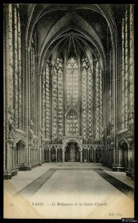 Tarjeta postal de vista interior del Relicario de la Sainte-Chapelle de París editada por los Neu...