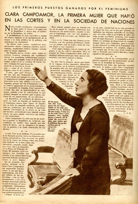 1931-09-18. Clara Campoamor, primera mujer que habla en las Cortes. Nuevo Mundo (Madrid)