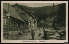 Tarjeta postal de vista exterior en la Kummelstrasse en Bad Lauterberg editada por el Verlag Herm...