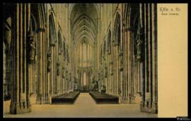Tarjeta postal de vista interior de la Catedral de Colonia editada por Ed. Hölzermann