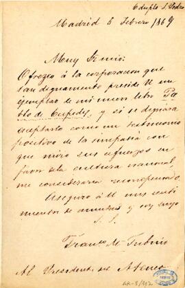1869-02-05. Carta de Francisco M. Tubino