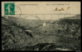 Tarjeta postal circulada del Viaducto de Garabit editada por Veuve Durand et Cie. en Clermont-Fer...