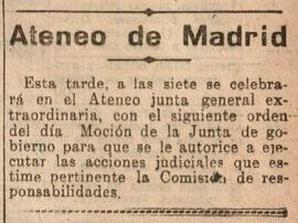 1930-07-22. Anuncio de Junta general sobre la Comisión de responsabilidades . El Liberal (Madrid)